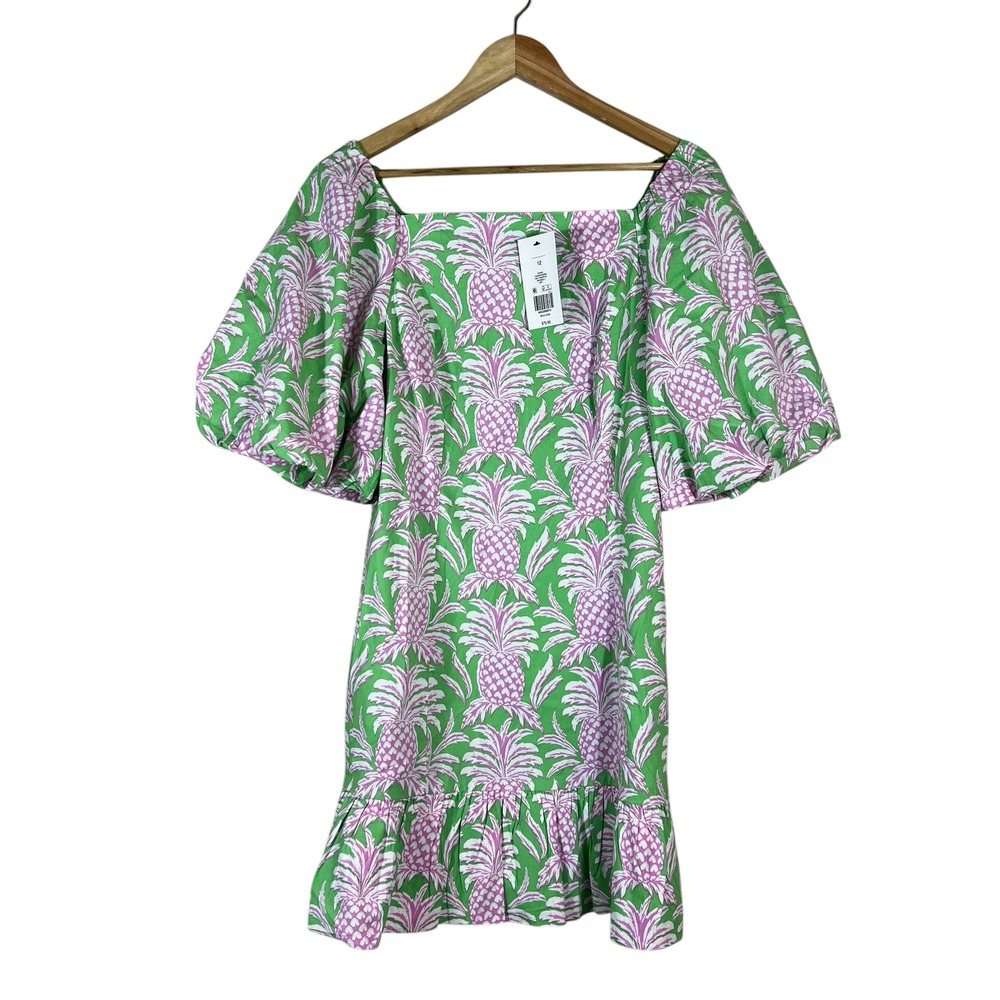 crown & ivy Green and Pink Pineapple Print Mini Dress